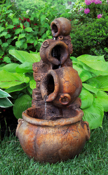 One Piece Spilling Urn Garden Fountain Massarelli